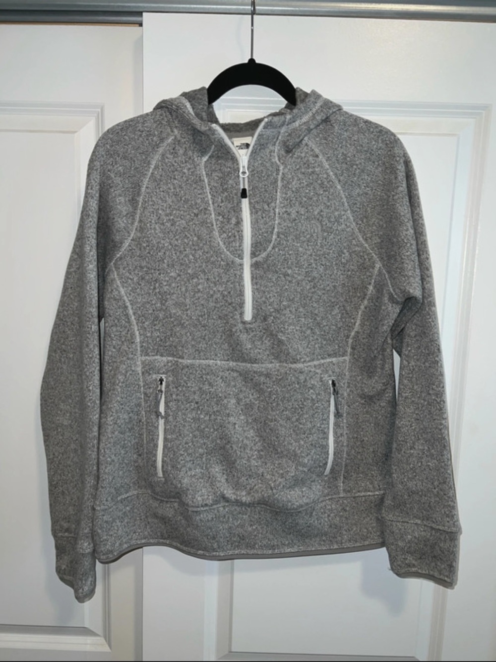 The North Face Heather Grey Crescent Fleece Hoodie womens M